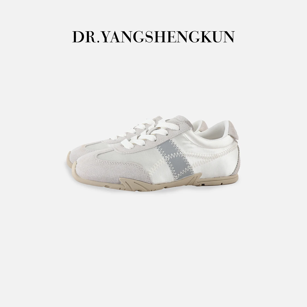 杨圣坤2025新品女士牛反绒拼织物时尚撞色休闲百搭德训鞋X2582960