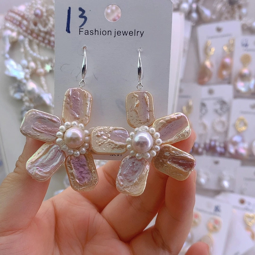 淡水珍珠耳环未镶嵌