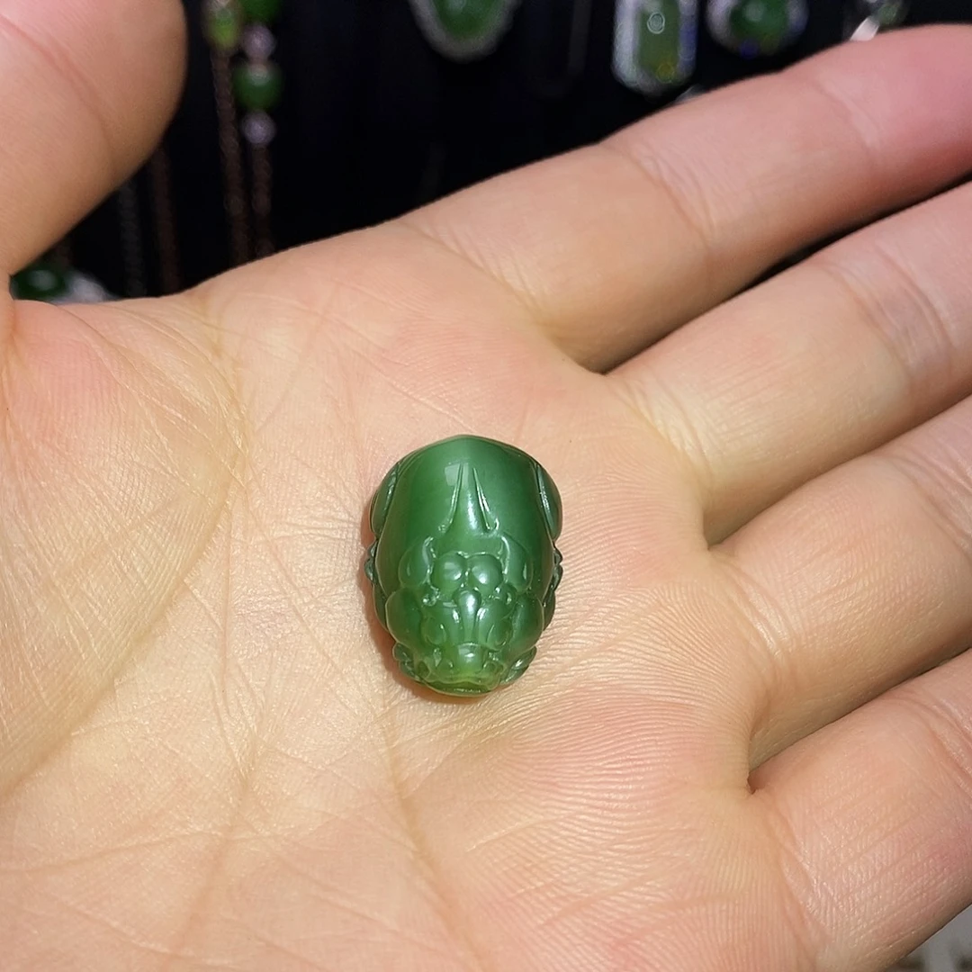 和田玉（碧玉）银S925镶嵌颈饰