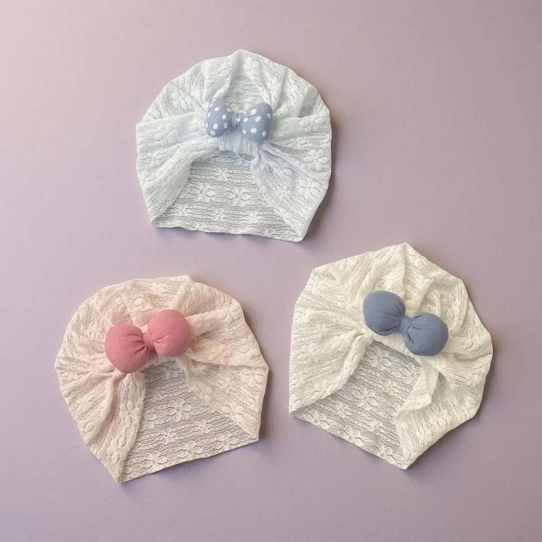 婴儿帽子夏季薄新生婴幼儿可爱公主胎帽宝宝无骨护囟门洋气印度帽