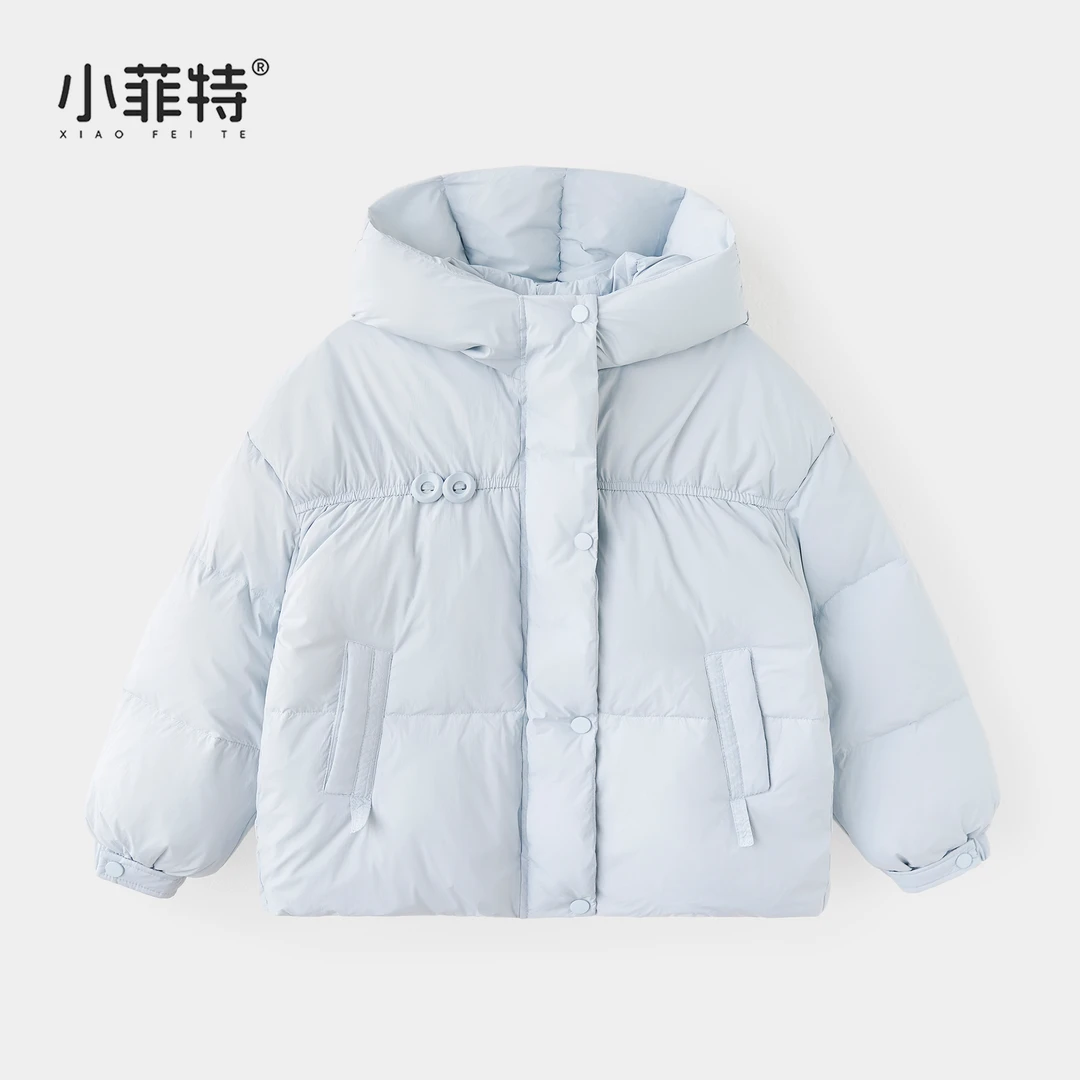 小菲特女童冬加厚连帽外套中大童保暖上衣而已休闲棉服XJYD58011