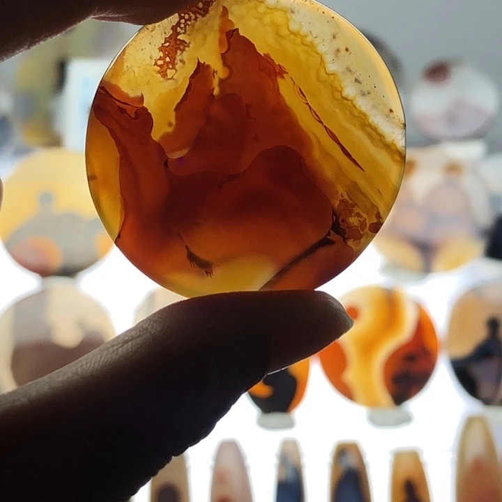 玛瑙/玉髓银S925镀金镶嵌珠宝半成品203