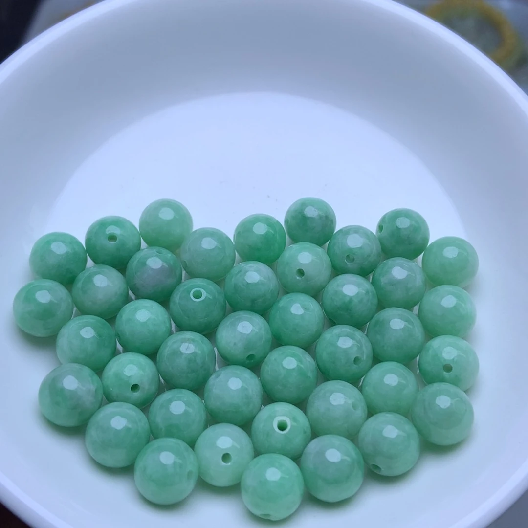 未镶嵌手链翡翠卡8.6冰阳绿10个