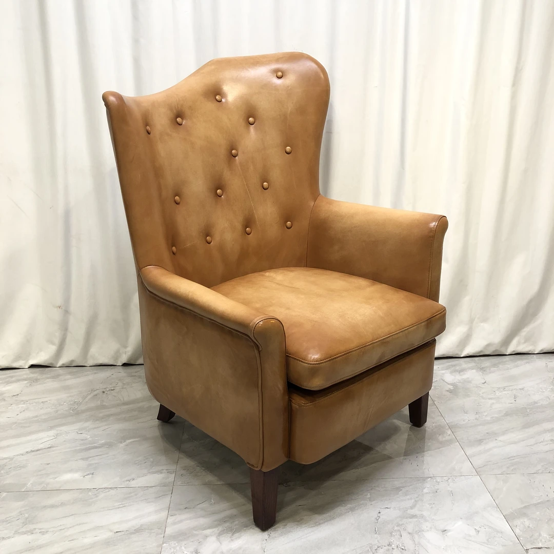 BORCH/博瑞奇头层牛皮真皮拉扣休闲椅奶酪沙发（08897）