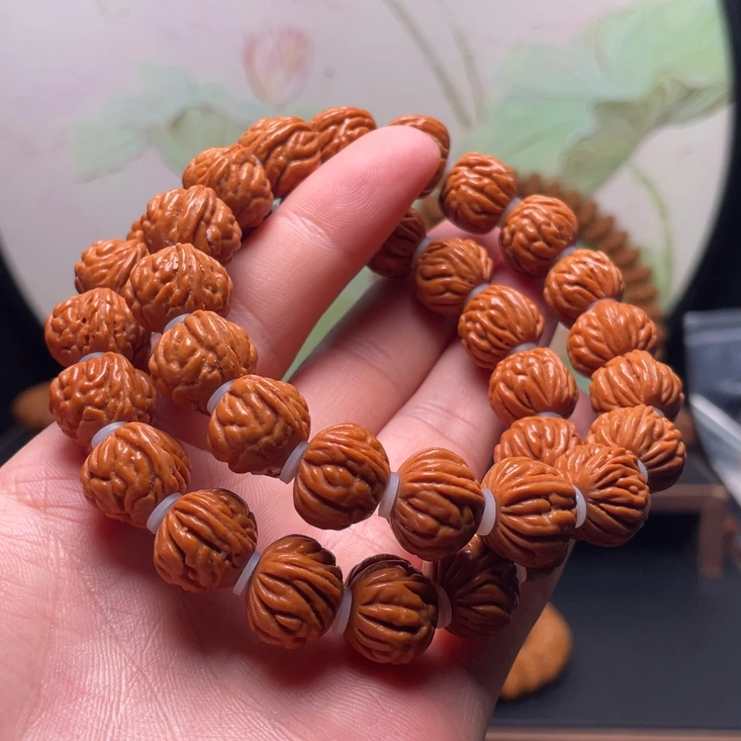 桃核手串15金蟾手串