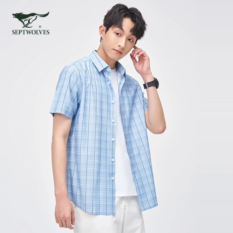 【夏日抗菌】七匹狼男士休闲百搭衬衫2025夏季新款吸湿速干翻领短袖