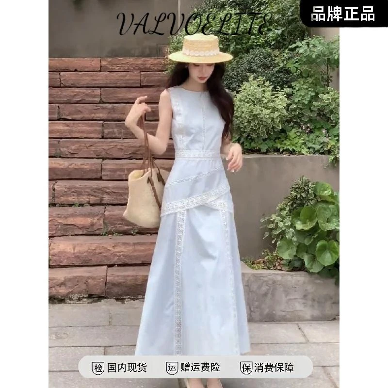 今年流行的法式赫本轻熟风初恋长裙气质白色收腰显瘦连衣裙子女夏