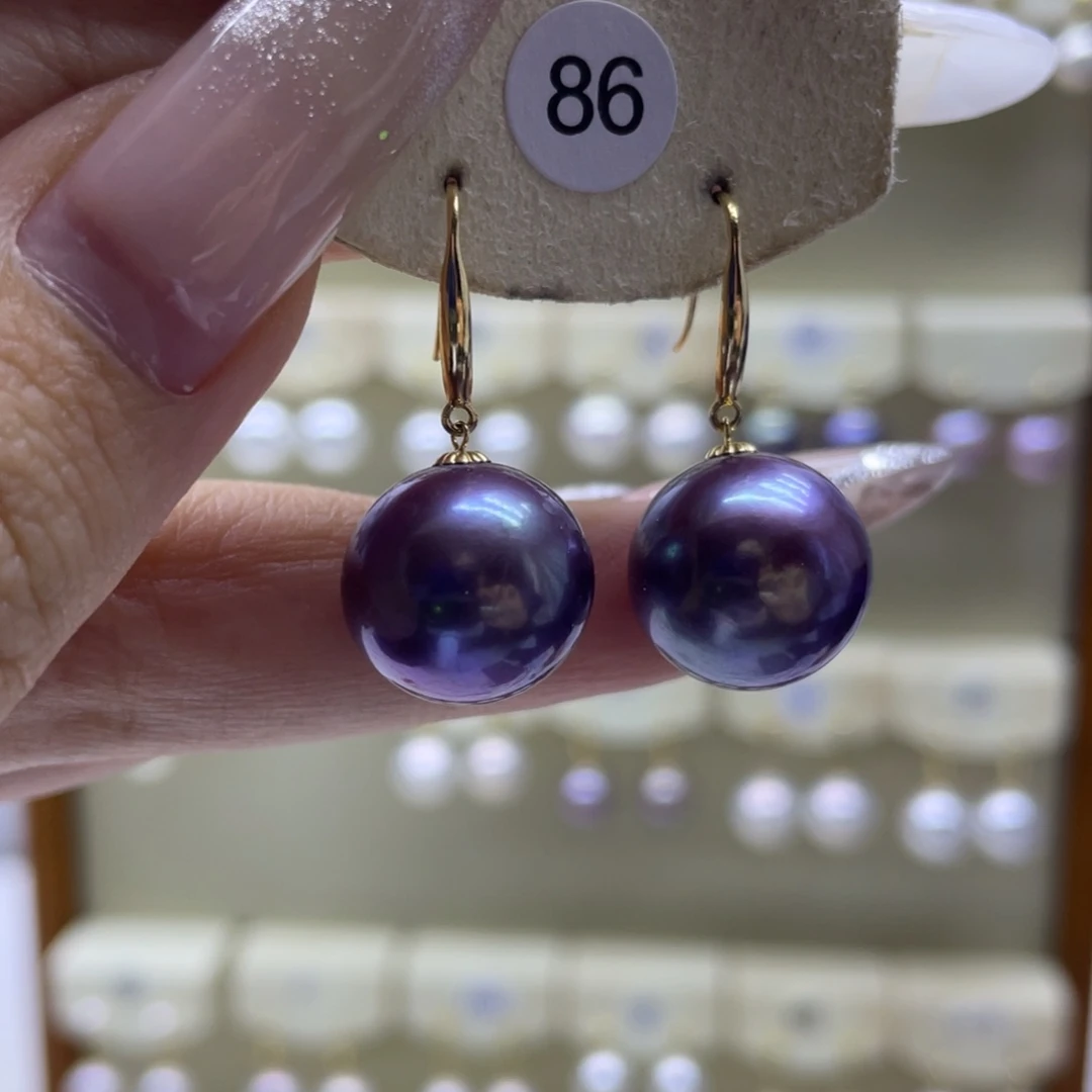 淡水珍珠耳饰18K金镶嵌