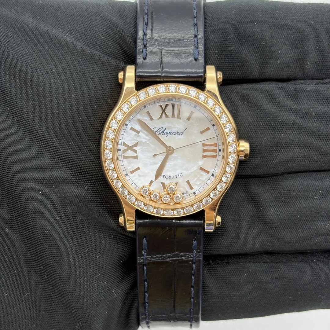 Chopard/萧邦 珍珠贝母盘18k玫瑰金材质30mm表径24年工价19.2