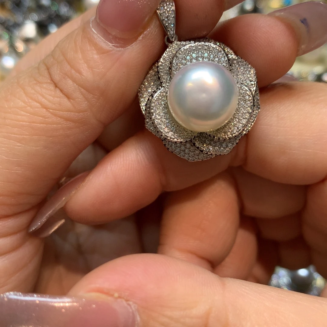 海水珍珠颈饰银S925镶嵌