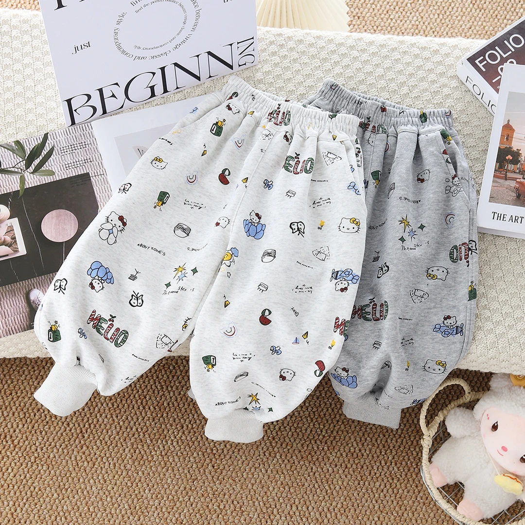 25春季新款男女童裤子韩版儿童洋气卫裤灯笼裤宝宝休闲运动裤男童