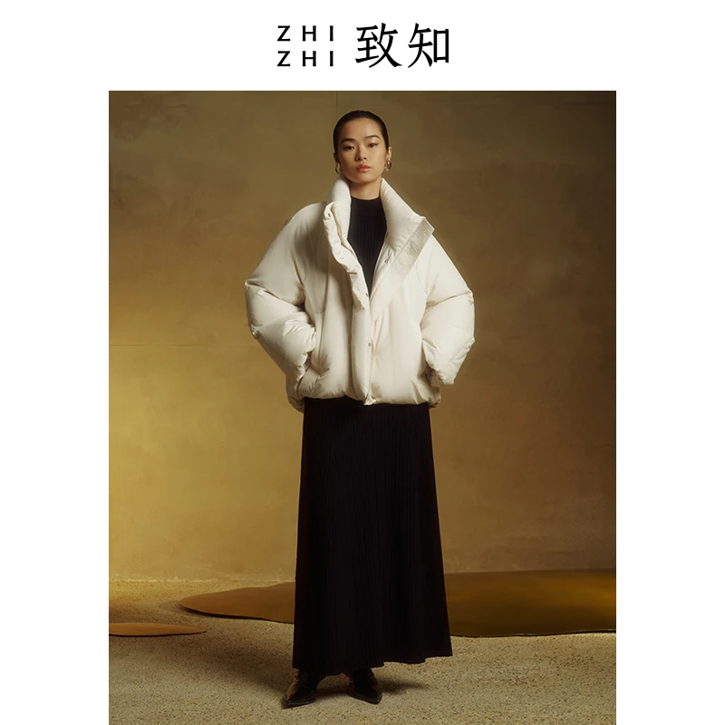 致知 春宵曲 短款羽绒服女冬流行时尚温暖_鹅绒ZZ2CWWY0029