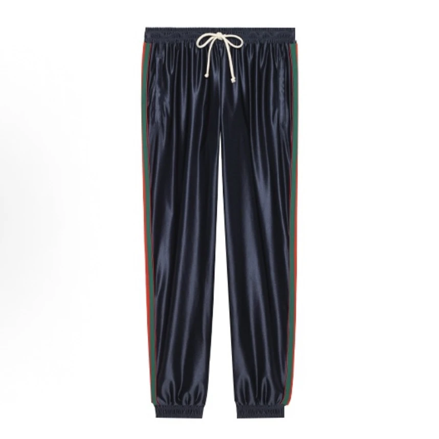 未使用 GUCCI/古驰 经典蓝色拼接红绿条纹色长裤 xs码 md1234