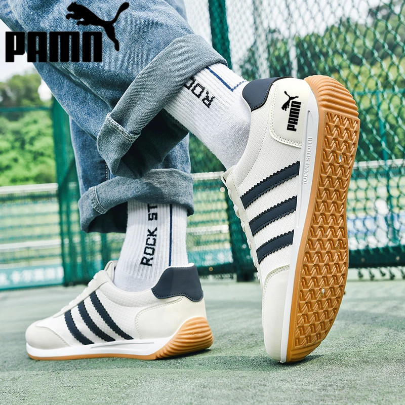 品牌2025秋冬保暖运动跑步青少年学生阿甘鞋潮流三条杠休闲男鞋