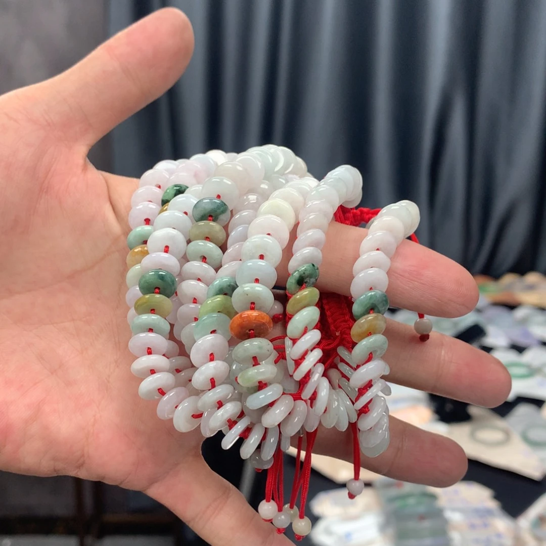 翡翠手镯未镶嵌纯天然缅甸A货翡翠平安扣随机发货