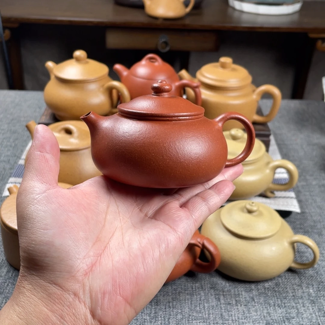 茶壶紫砂红降坡寒江全手40目145