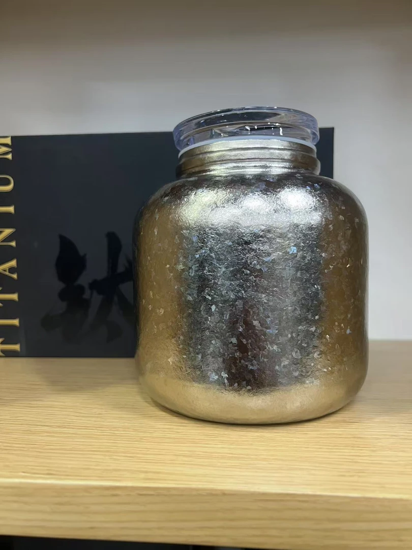 《瑕疵磕碰1000ml保温罐体》纯钛户外家用大容量密封储物罐茶叶罐