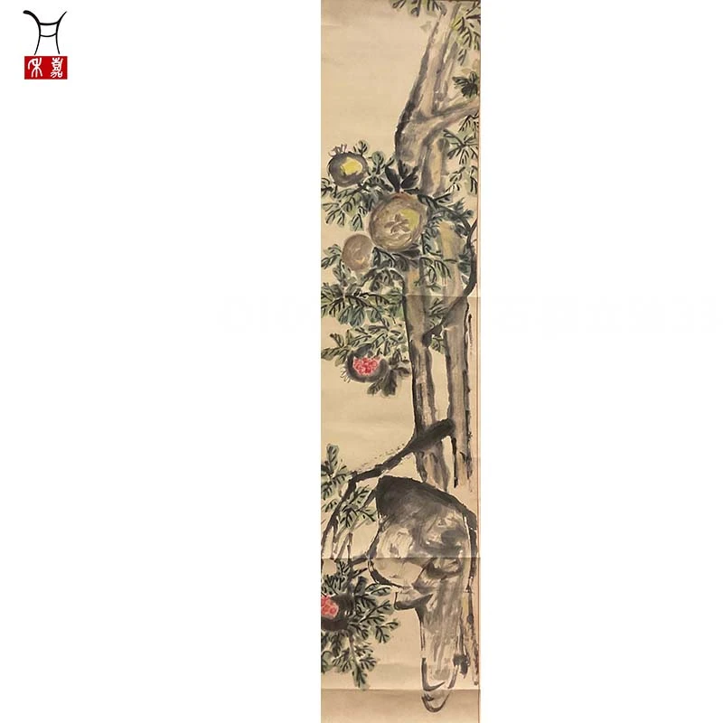 O1091石榴立轴33x131/3.8平尺