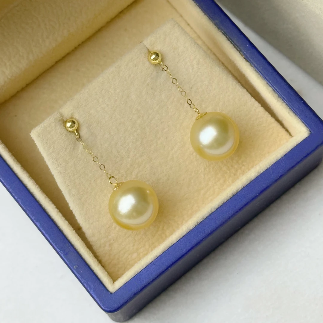 【罗伊伊推荐】海水金珠气质耳环 10-11mm 18K金 GE0047-2