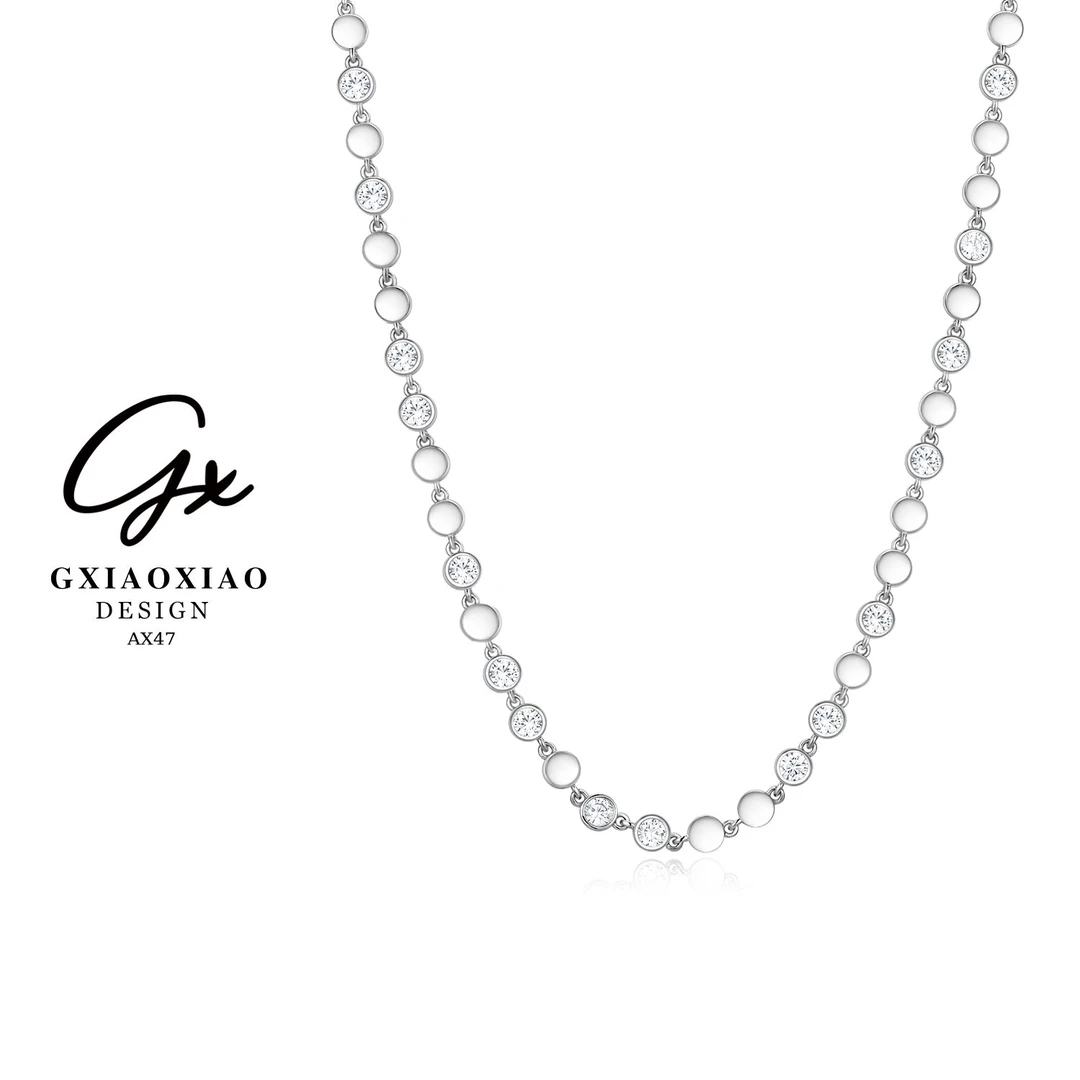 G XIAOXIAO 镀K金 法式【時光碎閃】 泡泡项链女款 AX47