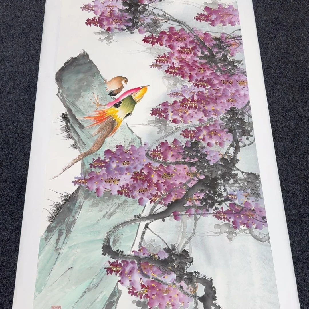 国画纯手绘山水花鸟作品