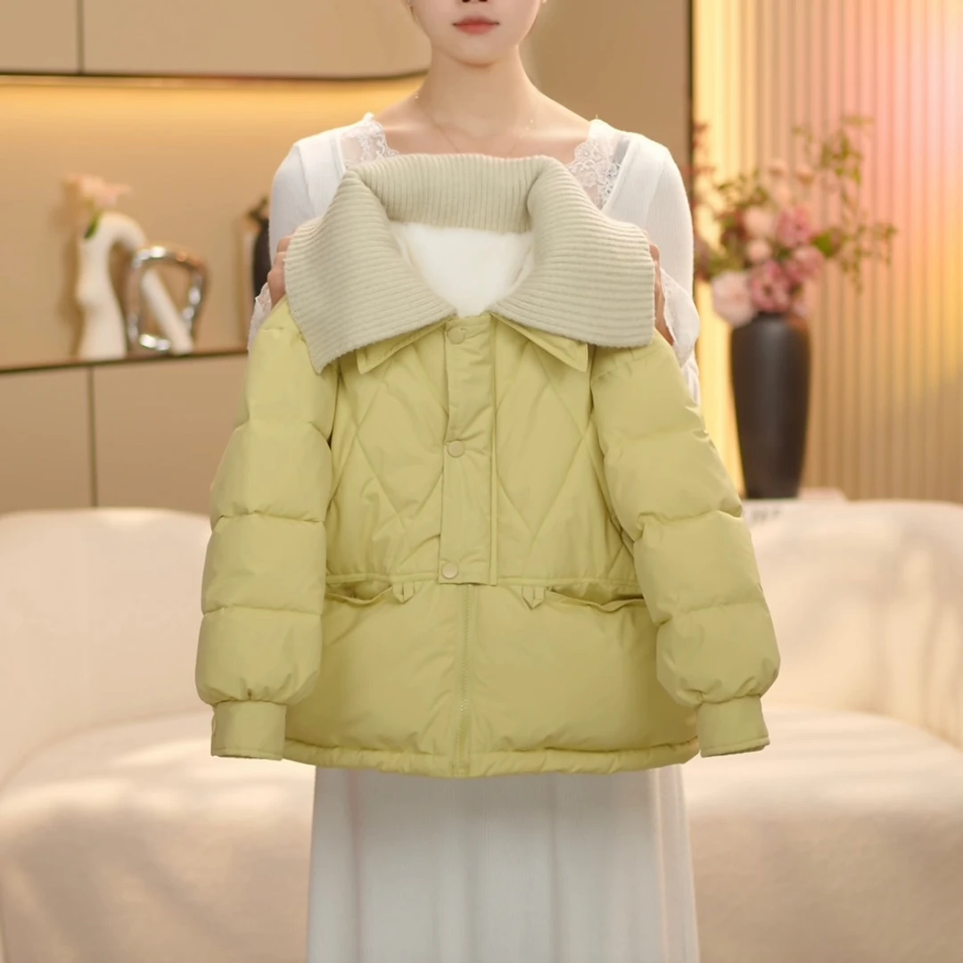 2024秋冬装韩版简约时尚保暖加厚棉服外套--Y3936