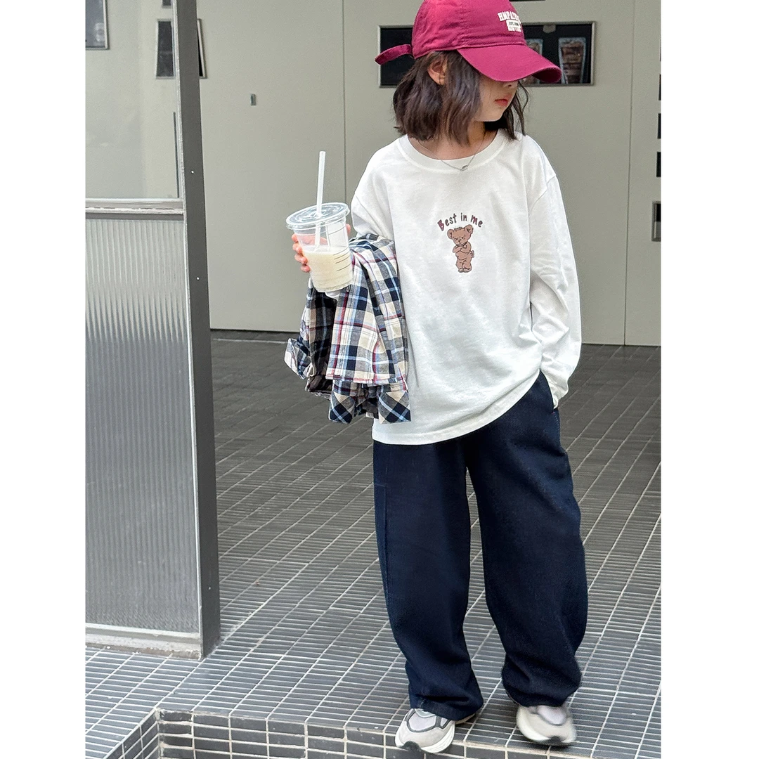 25TX001女童长袖t恤秋装2025儿童女孩秋季打底衫大童春秋百搭上衣