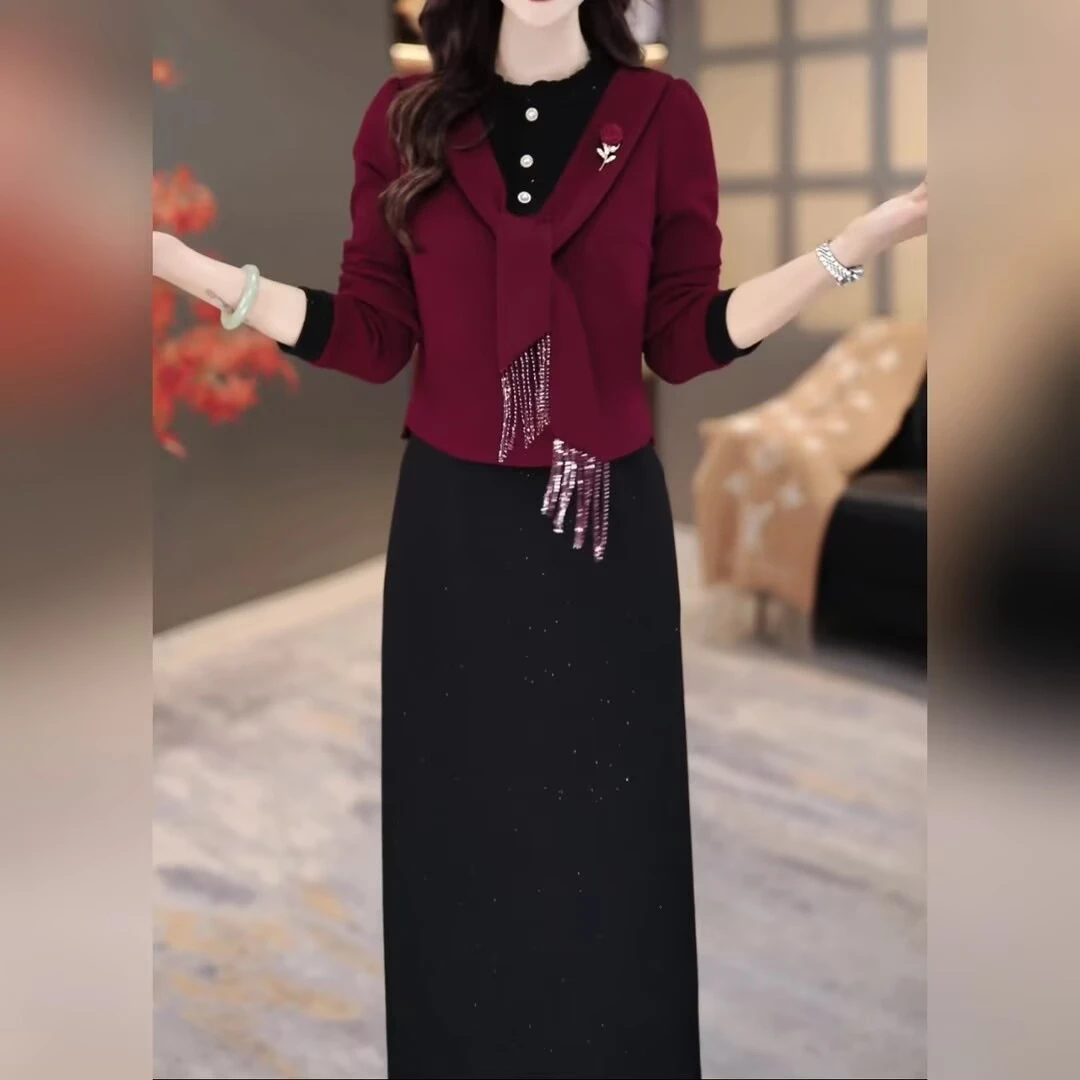 秋季时尚连衣裙2025秋季新款韩版显修身瘦气质遮肚裙子MY25Y2989