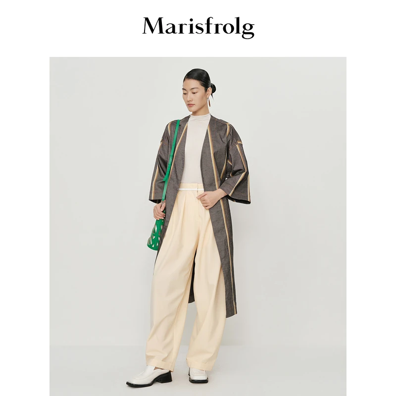 【商场同款新品】Marisfrolg/玛丝菲尔印花条纹简约风外套A1KT15218