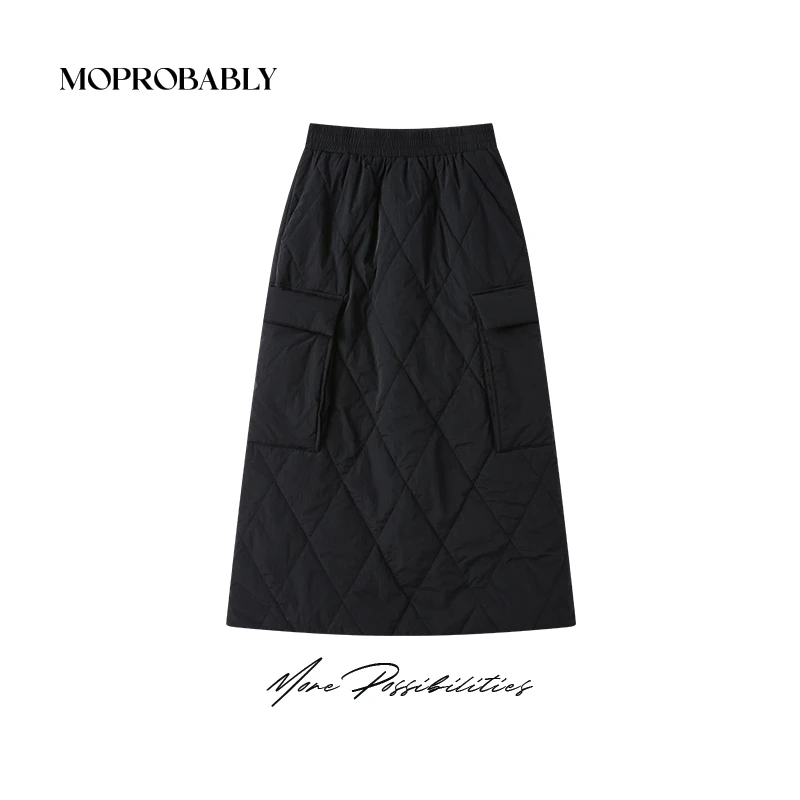 Moprobably李予诺「知意」时尚经典菱格休闲百搭半身裙L4462330