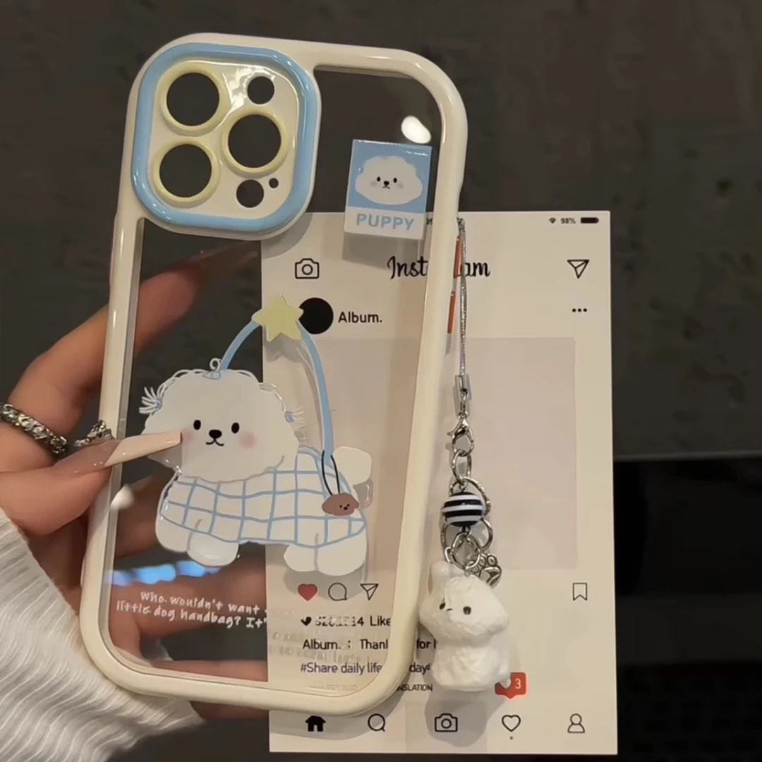 ins可爱小奶狗适用iphone苹果16/15pro手机壳华为vivo小米15oppo