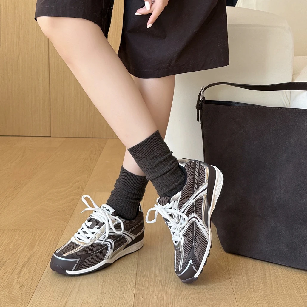 厚底德训鞋女2025秋新款内增高百搭舒适休闲运动跑步鞋阿甘鞋LC3