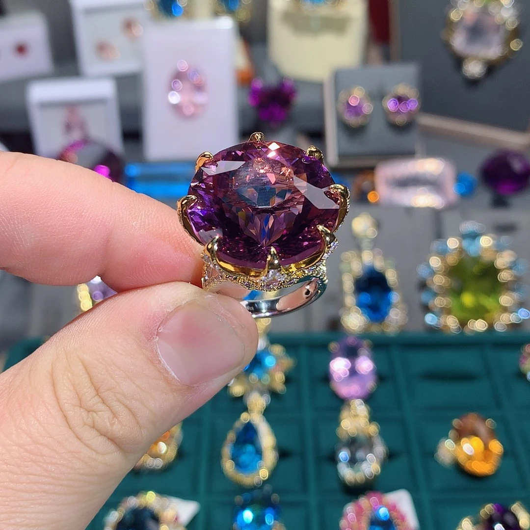 水晶戒指银S925镶嵌升****a戒指