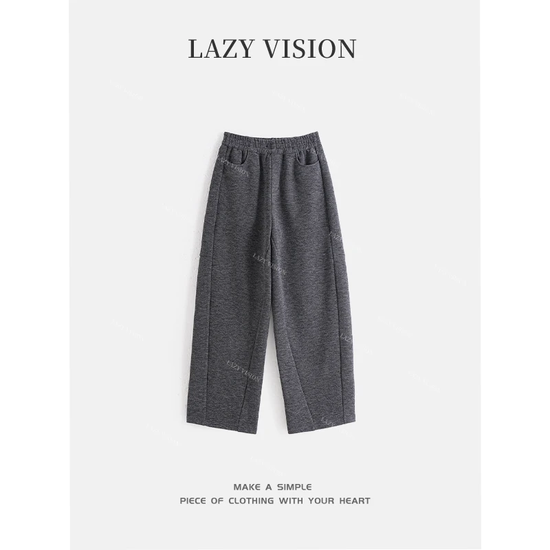 LAZYVISION*直筒双层复合百搭女士休闲裤ZMD-31146