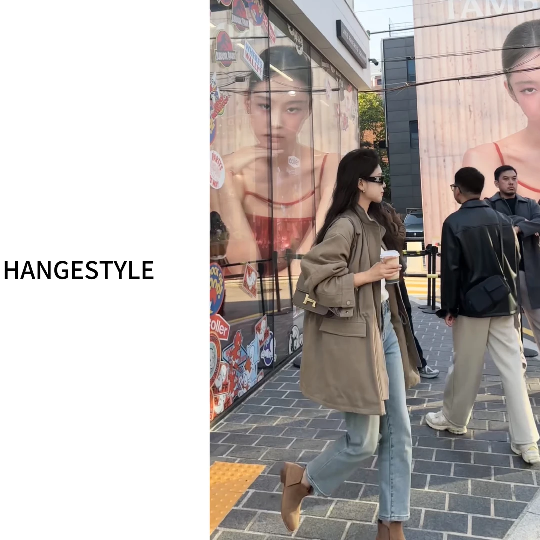 请叫我大韩《眼泪女王》韩版立领中长款2024冬季上新保暖外套