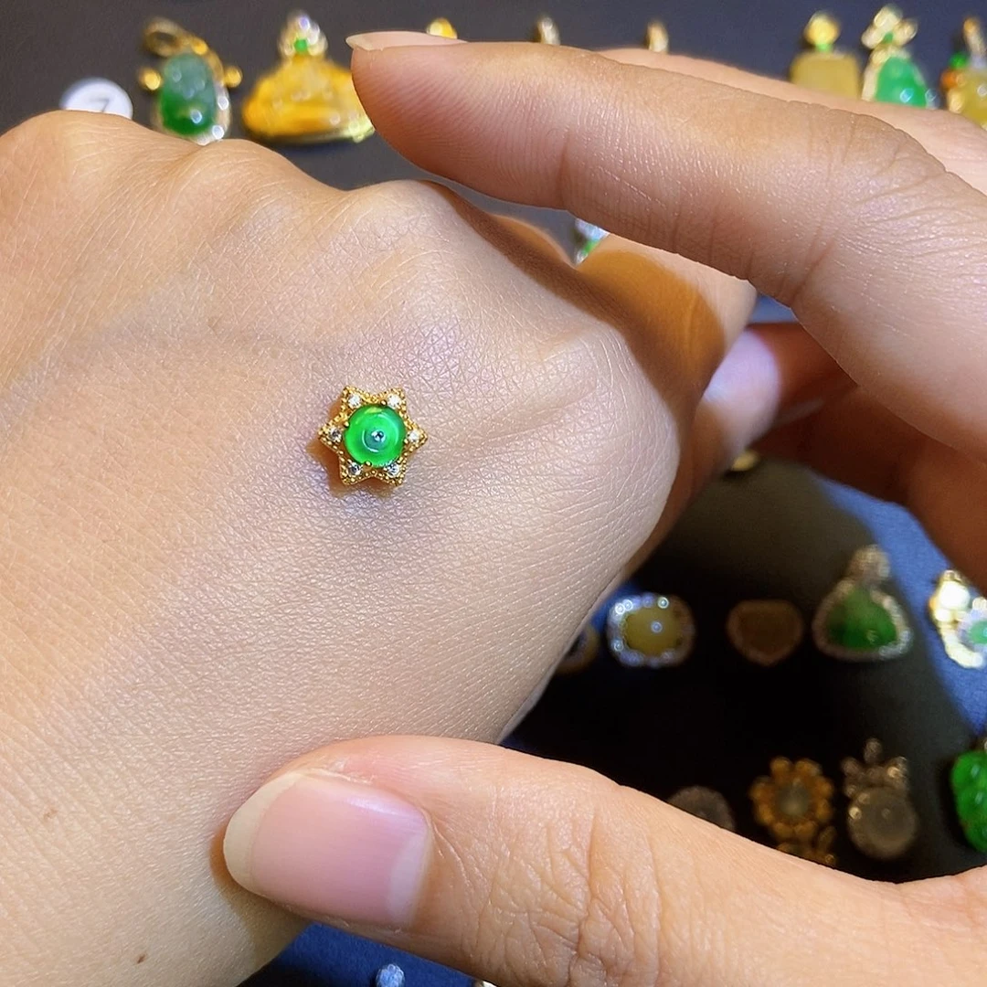 翡翠银S925镶嵌吊坠(不含链)