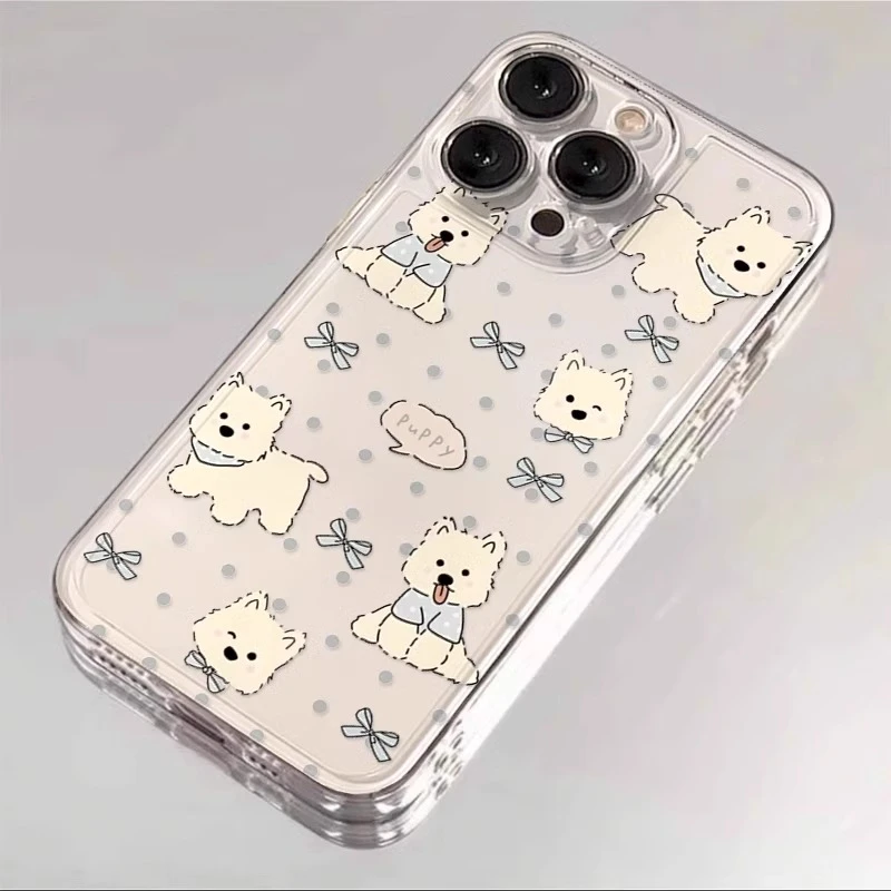 蝴蝶结西高地适用15promax苹果13手机壳iPhone16硅胶14透明12小众