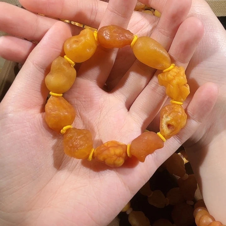 琥珀未镶嵌颈饰蜜蜡海漂手串
