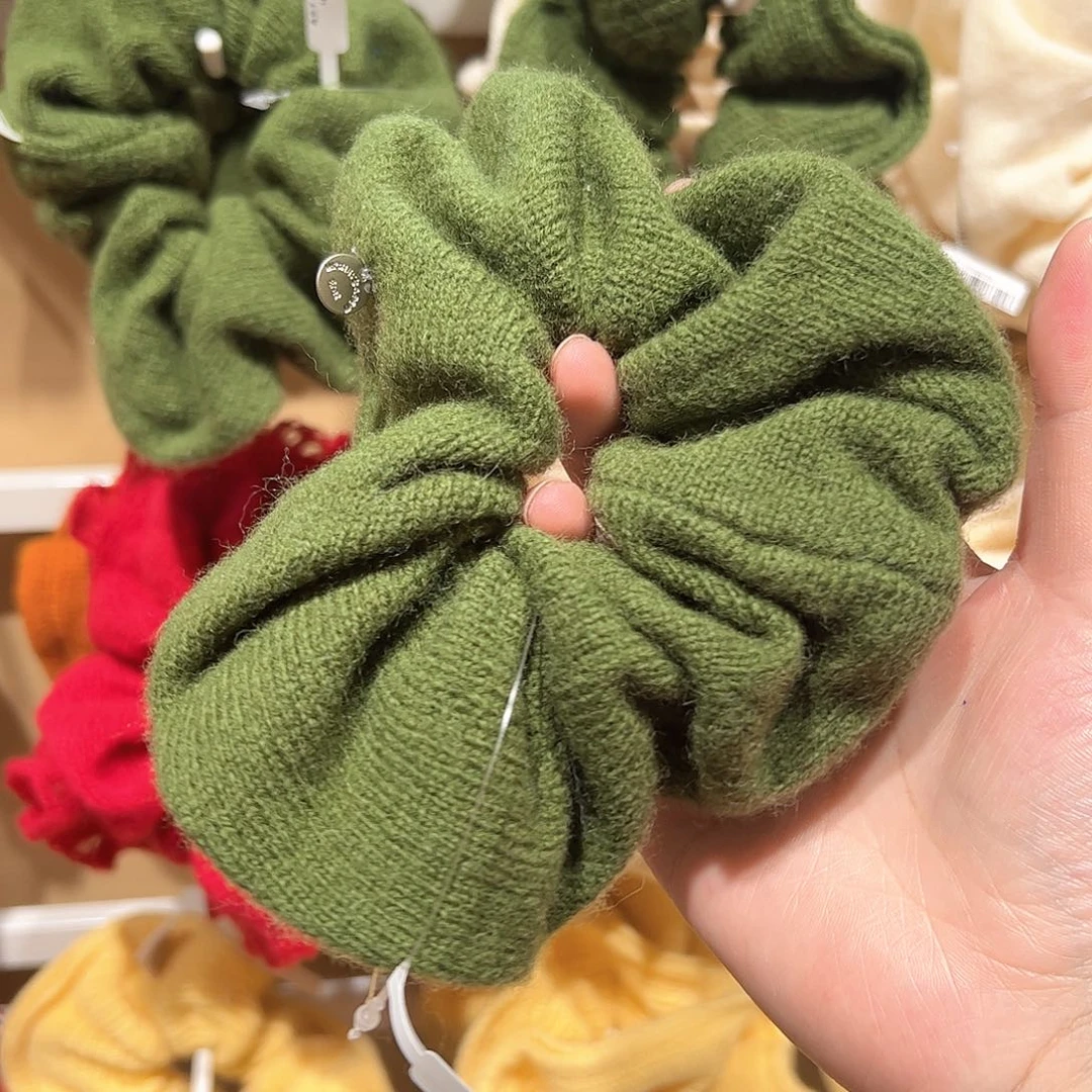 非金属布艺绿色发圈