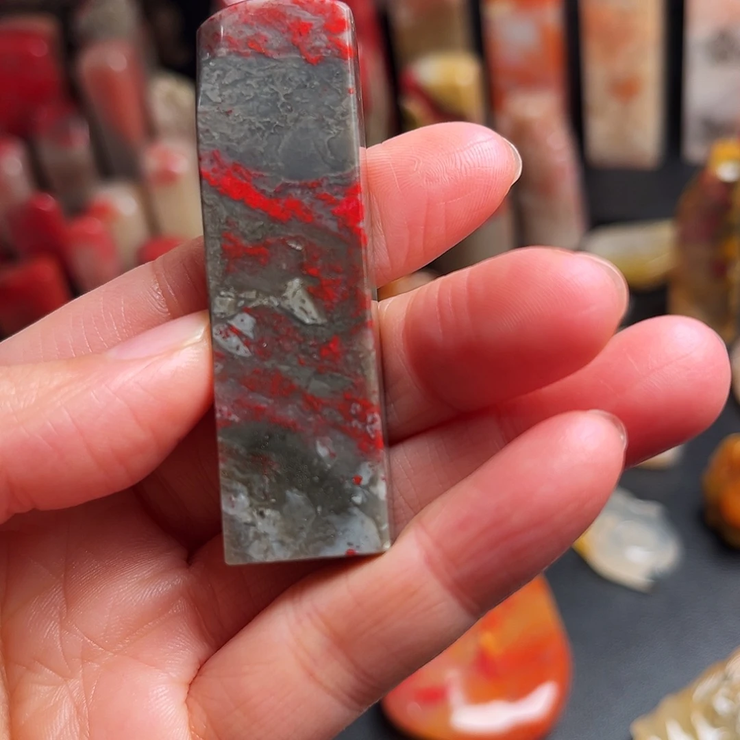 印石昌化石鸡血石扁章