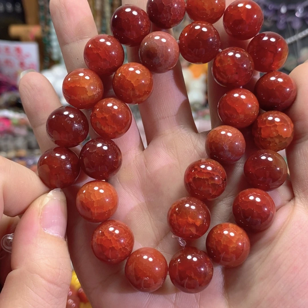 未镶嵌玛瑙/玉髓珠宝半成品龙鳞玛瑙一条卡14mm