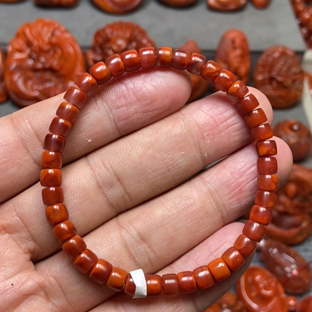 南红玛瑙未镶嵌手串5+mm