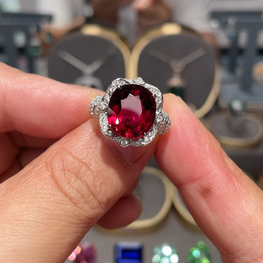 碧玺戒指18K金镶嵌6.78ct