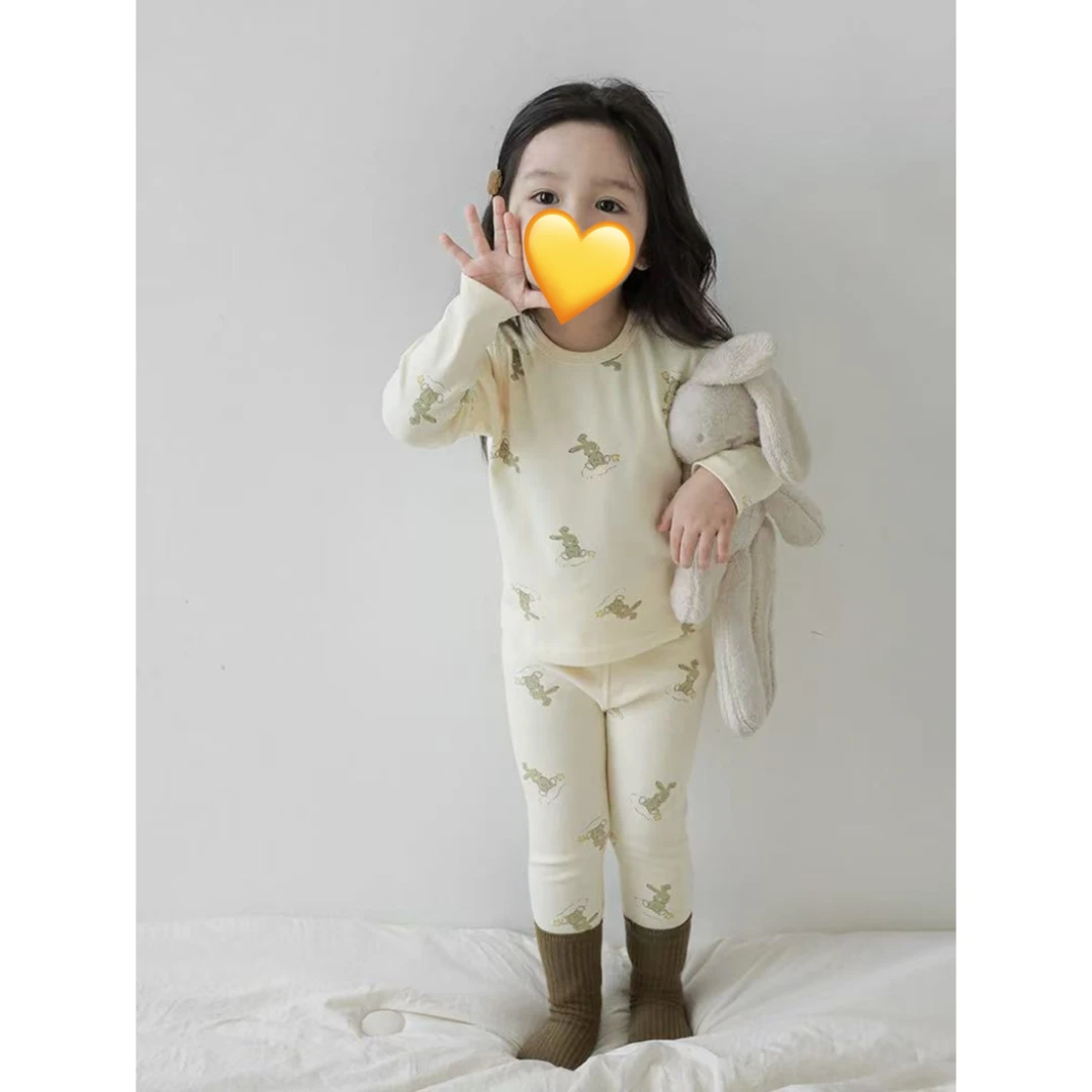 Q3858 yy默认微瑕 男女儿童全棉无骨秋衣裤套装 no 退换