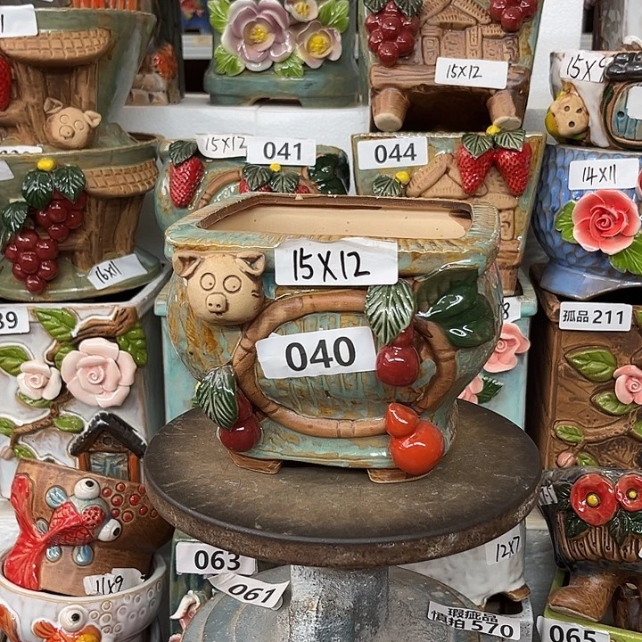 紫砂花盆粗陶材质多肉花盆