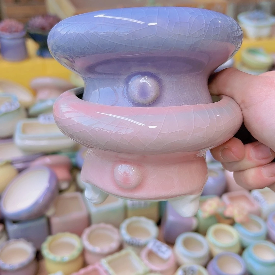 红陶陶瓷花盆当场满12包邮