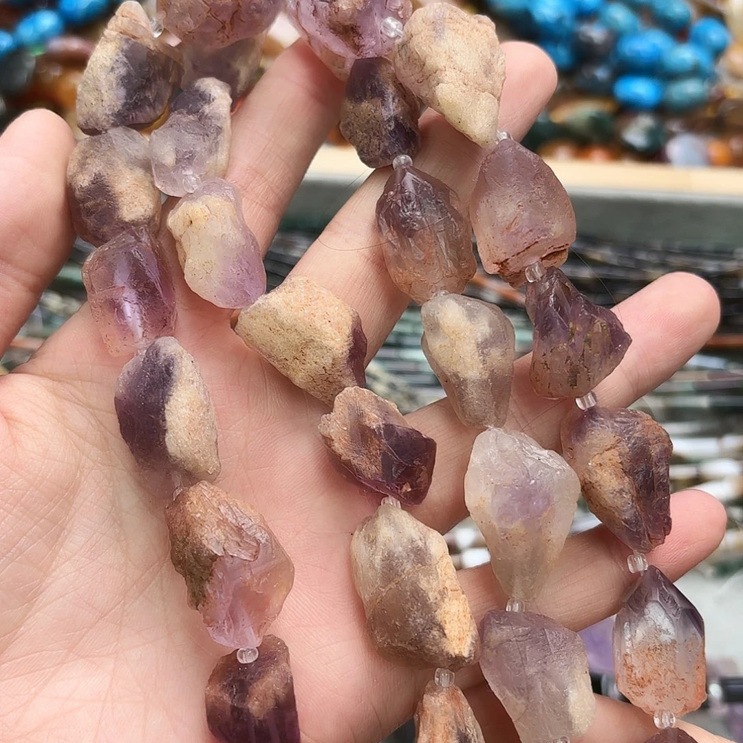 玛瑙/玉髓未镶嵌珠宝半成品紫幽灵原石一条
