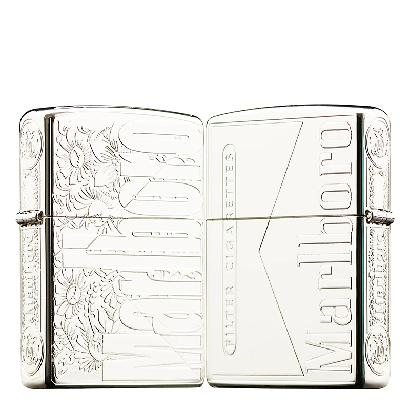 ZIPPO/之宝打火机镀银【万宝路繁花】正品煤油防风打火机DYJ1