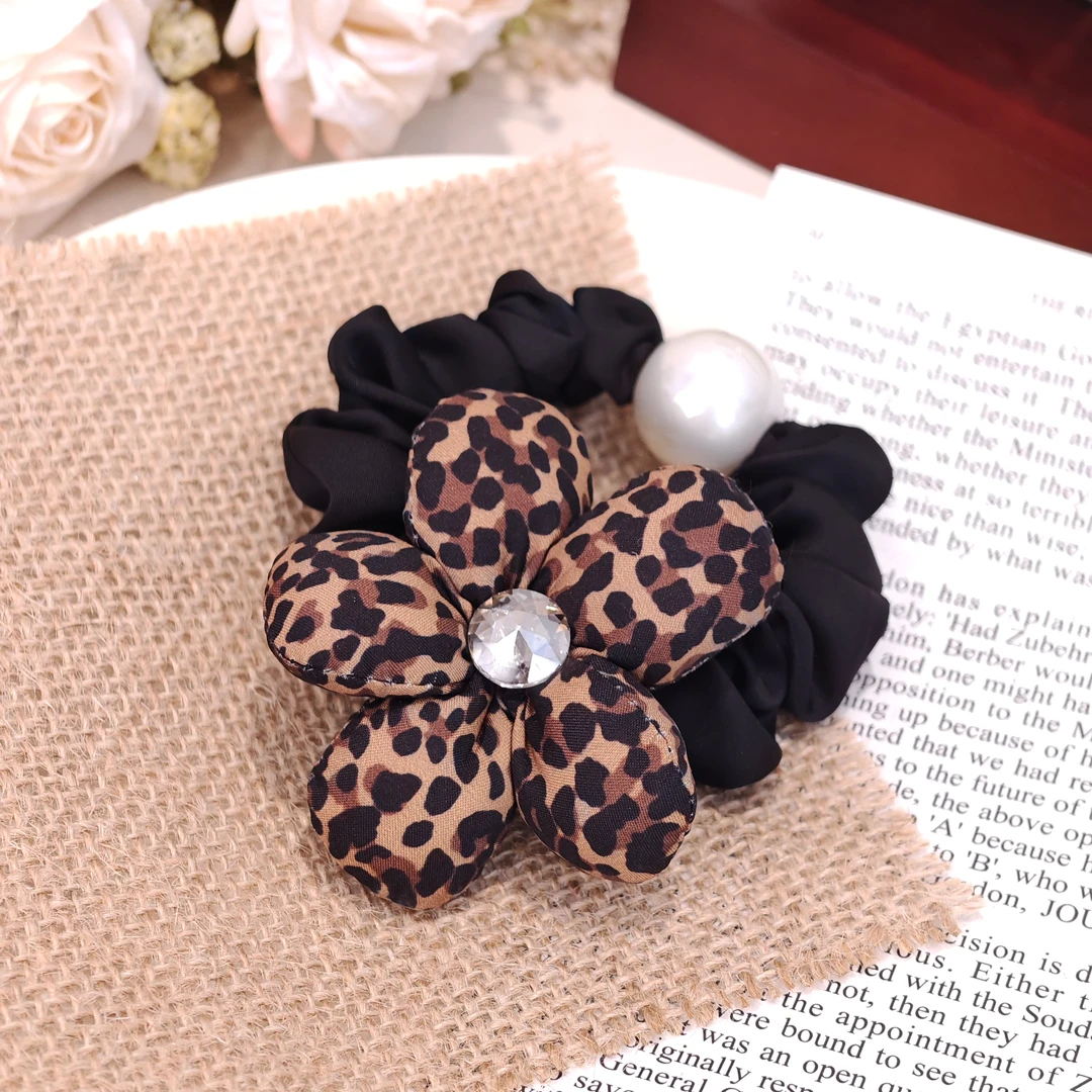 FNQ489珍珠镶钻发圈时尚气质扎头发绳发饰