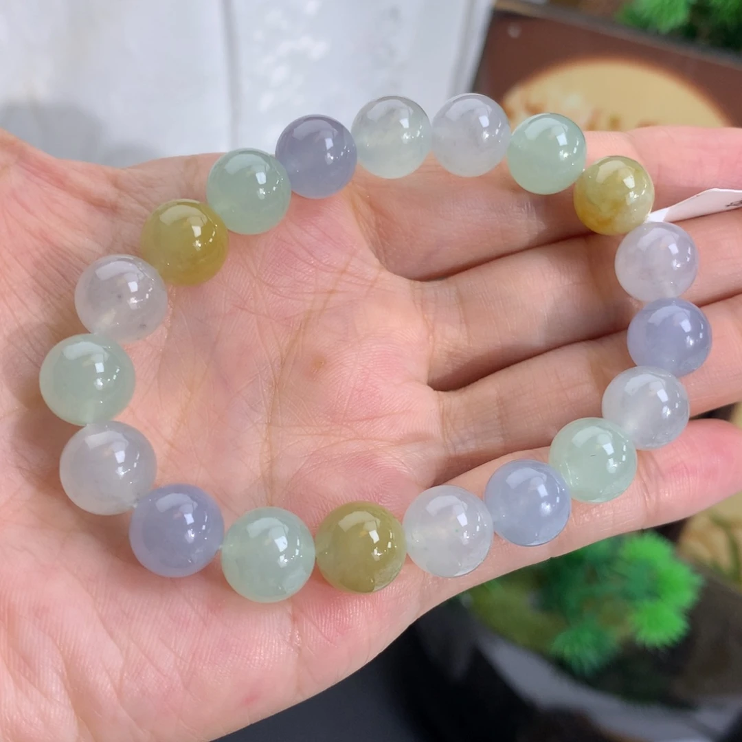 翡翠未镶嵌手串卡10冰胶多宝手串